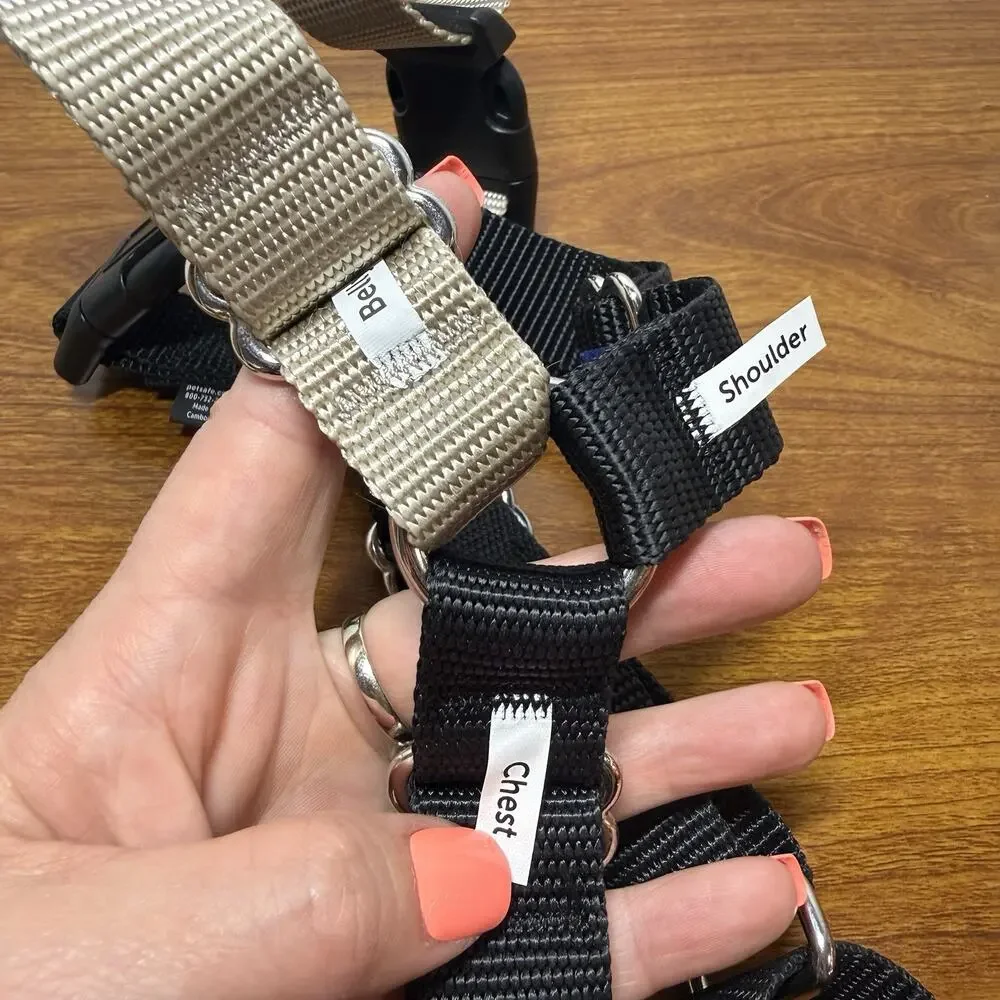 PetSafe Easy Walk Dog Harness Black Beige Adjustable Front Clip Training Size L